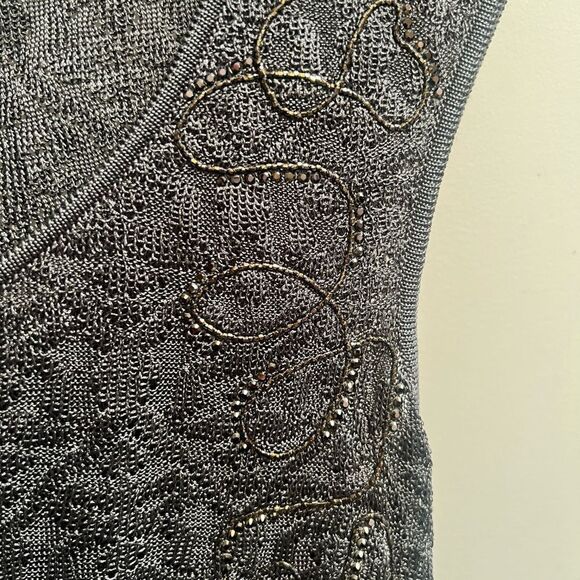 St John olive green knit sequined sleeveless top Size 6 - Picture 4 of 8